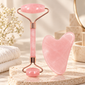 Set Rodillo Facial + Gua Sha Rosa