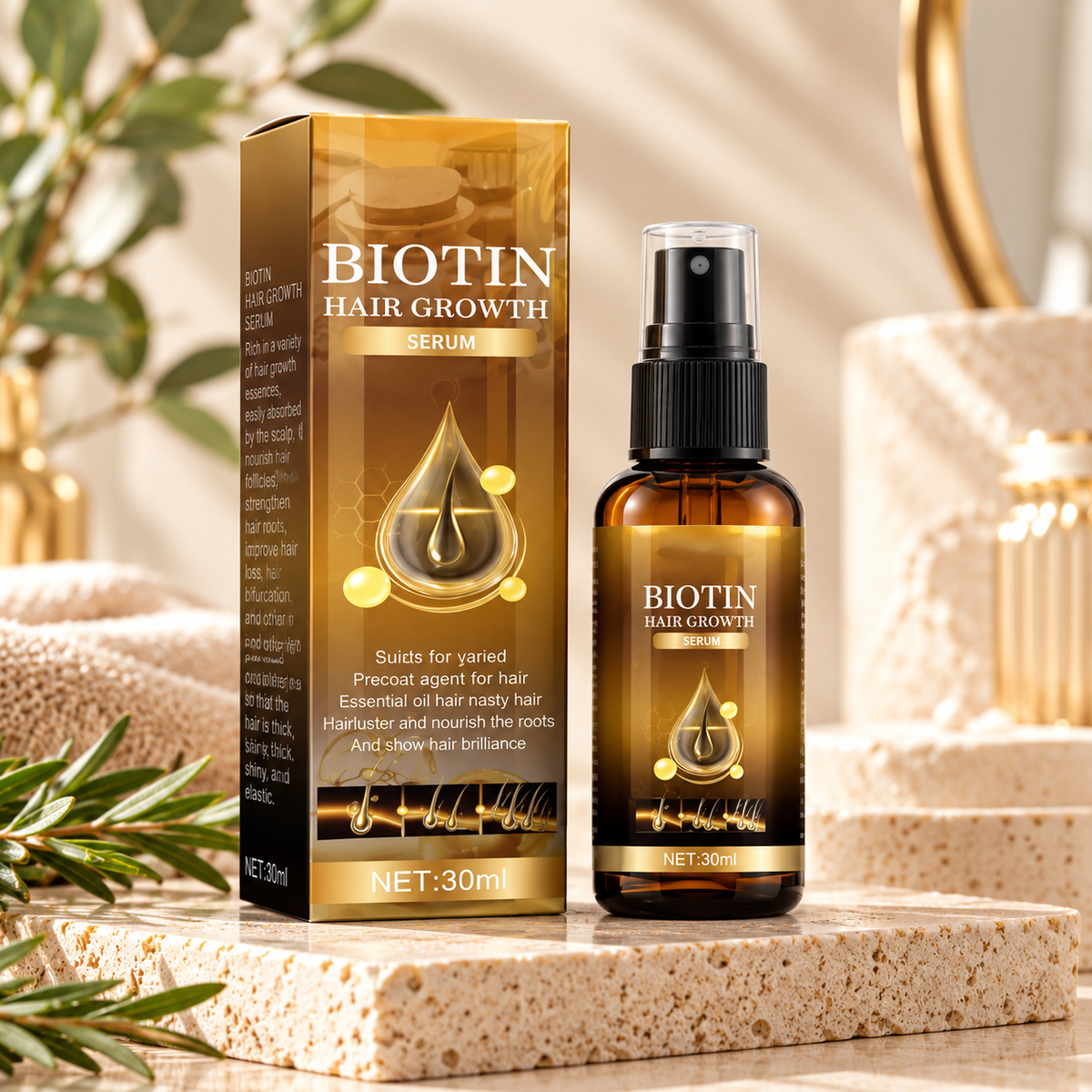 Spray Capilar con Biotina - Cuidado y Fortalecimiento del Cabello 30 ml